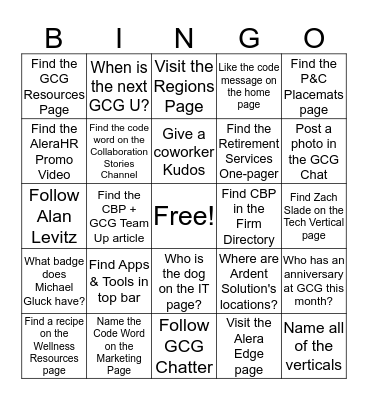 ARCH Bingo Card