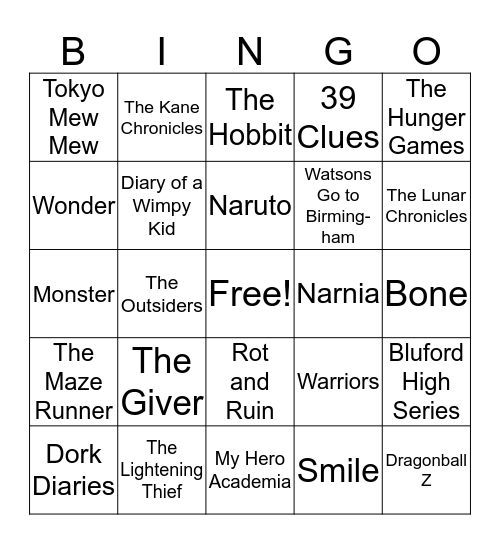 BOOK Bingo Card