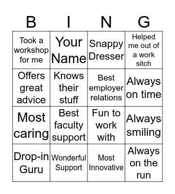 Thank you for...Bingo Card