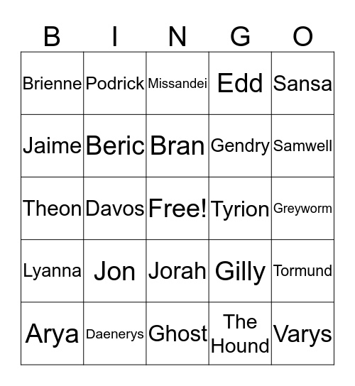 What is Dead May Never Die Bingo Card