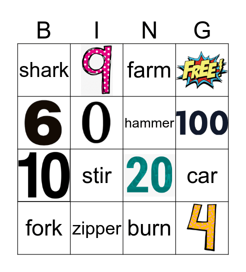 NUMBER BINGO Card