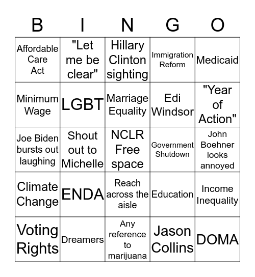 SOTU BINGO Card