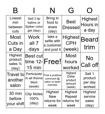 Creekside Bingo Card