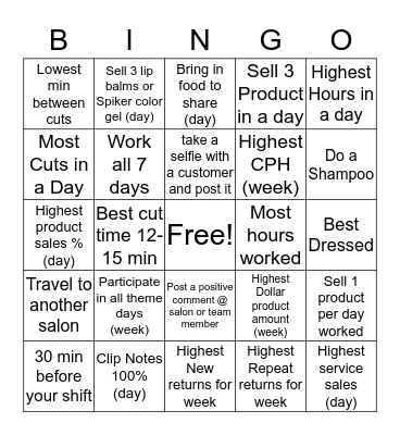 Creekside Bingo Card