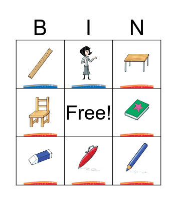 school Objects Bingo Card