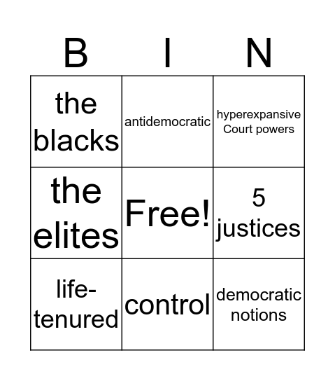 Marvin Bingo Card