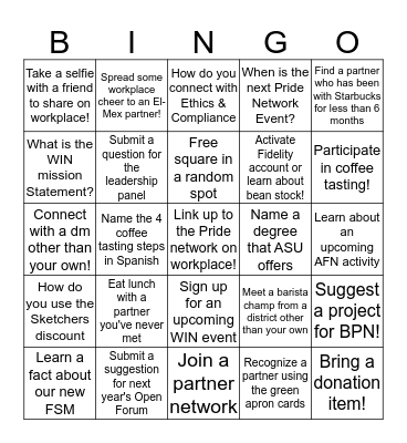 A122 FY19 Open Forum! Bingo Card