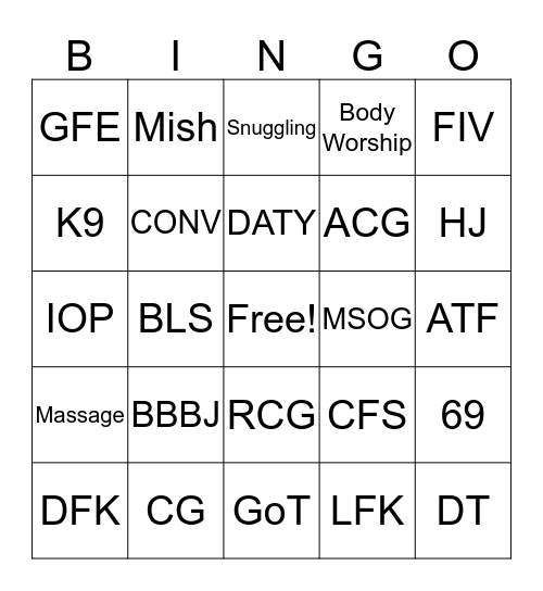 DATE WITH  CHLOE Bingo Card