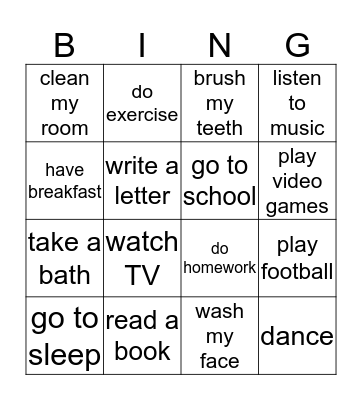When? / What time? Bingo Card