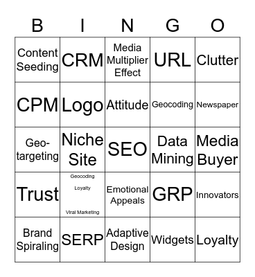 SPRING ADV. TERM REVIEW Bingo Card