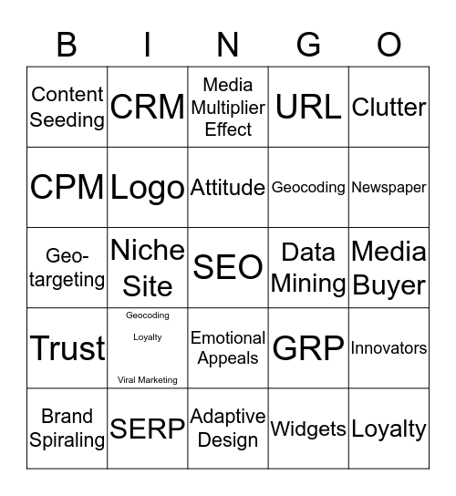 SPRING ADV. TERM REVIEW Bingo Card