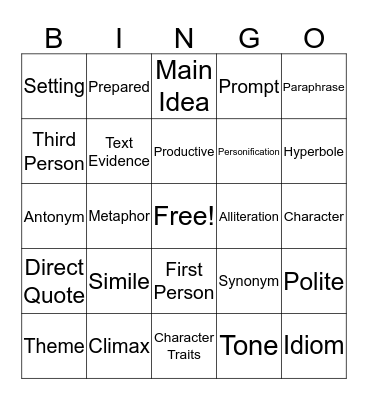 FSA Review Bingo Card