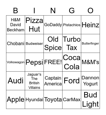 Superbowl Bingo 2014 Bingo Card