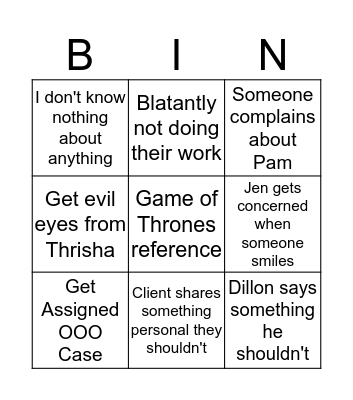 3A Bingo Card