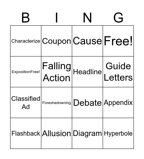 RIT 211-220 A to H Bingo Card