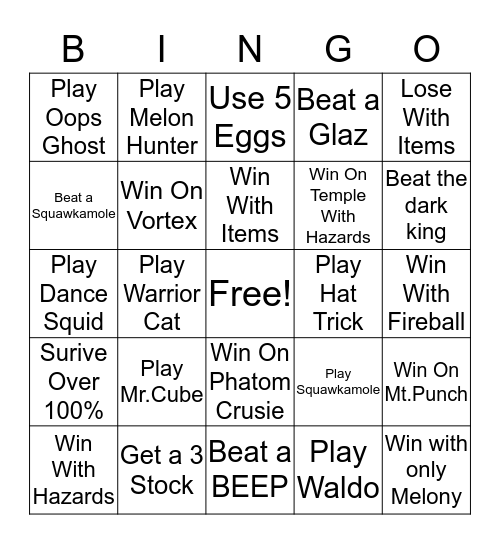 BattleFight Bingo Card