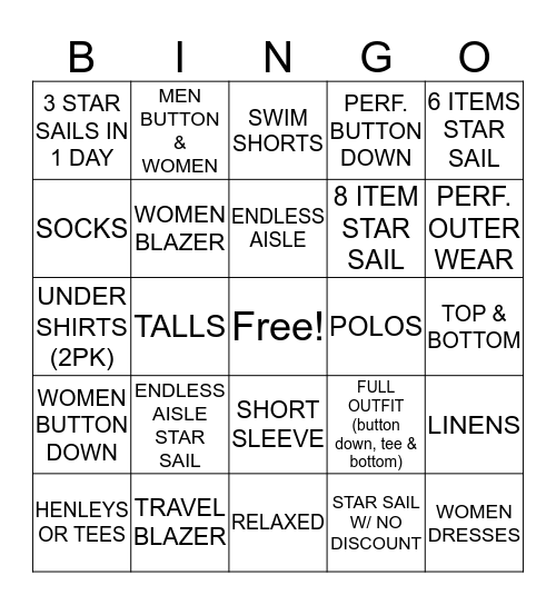 UNTUCKIT BINGO Card