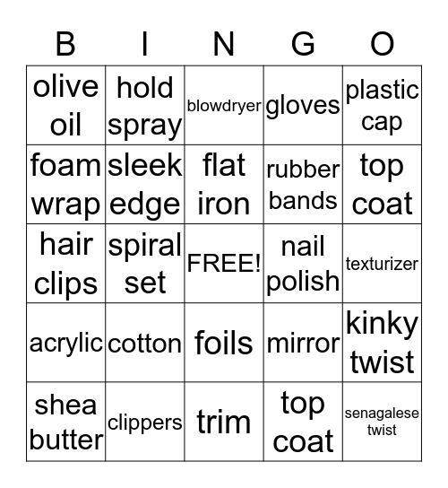 BEAUTY BINGO Card