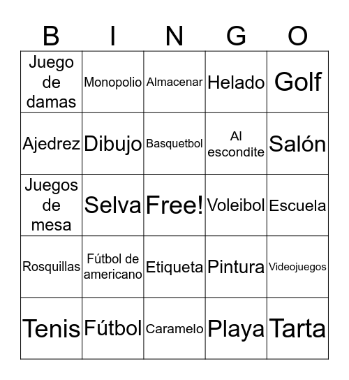 vocab bingo Card