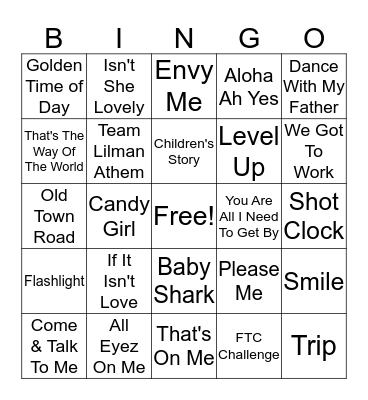 Music BINGO Card