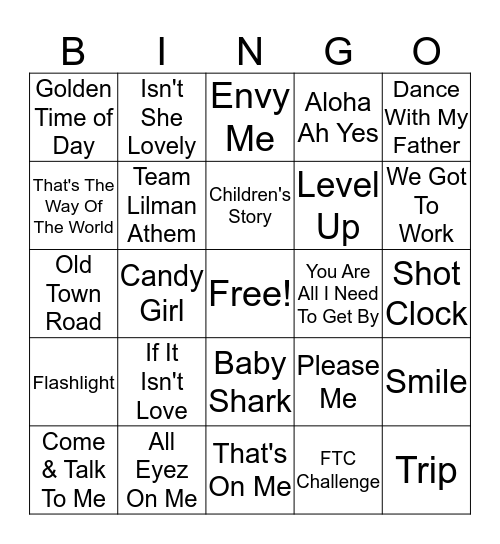 Music BINGO Card