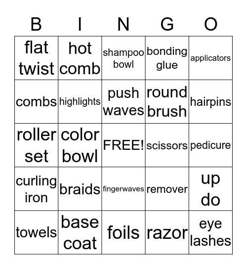 BEAUTY BINGO Card