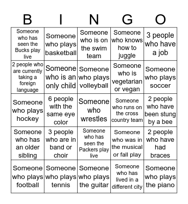 April SEL Bingo Card