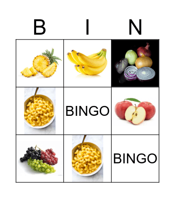 eten en drinken Bingo Card