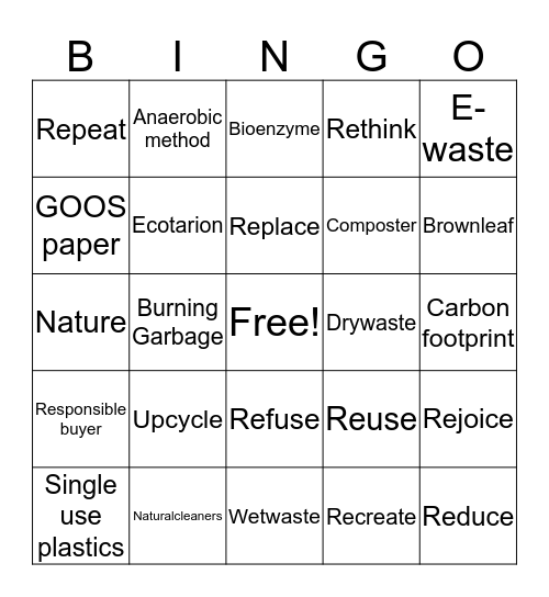 Back to Basics Bingo Card