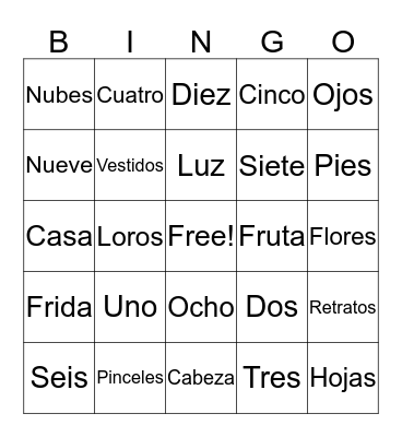 Frida Bingo Card