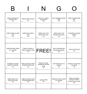 FIRST CALL RESOLUTION!! Bingo Card