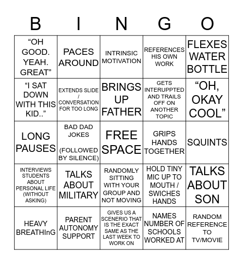 EDPS 235 Bingo Card