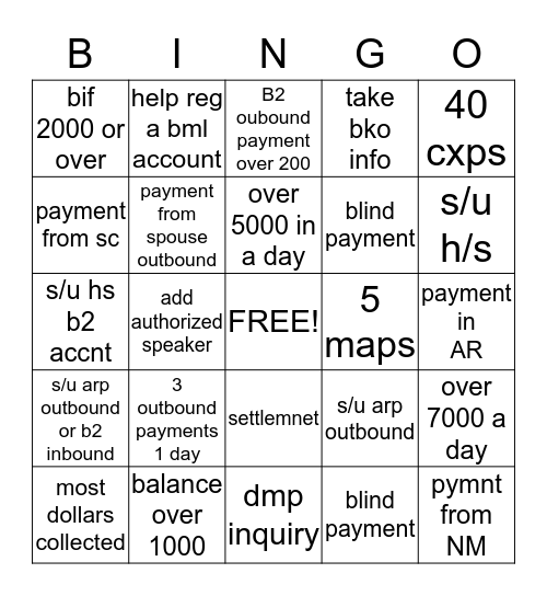 SWAT TEAM! Bingo Card