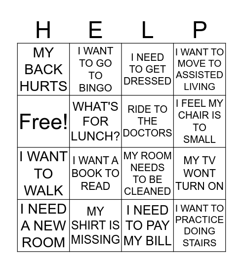 WHO CAN HELP ME??? Bingo Card