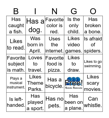 Human Resources  Bingo Card