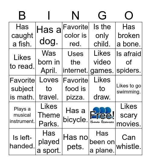 Human Resources  Bingo Card