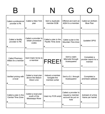FIRST CALL RESOLUTION!! Bingo Card
