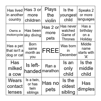 Bingo Card