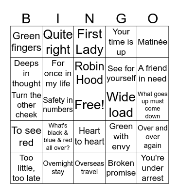 Rebus Bingo (Puzzles 25-48) Bingo Card