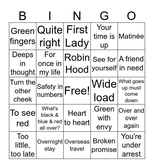 Bingo 25-48) Bingo Card