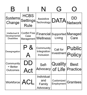 I C D D    L I N G O Bingo Card