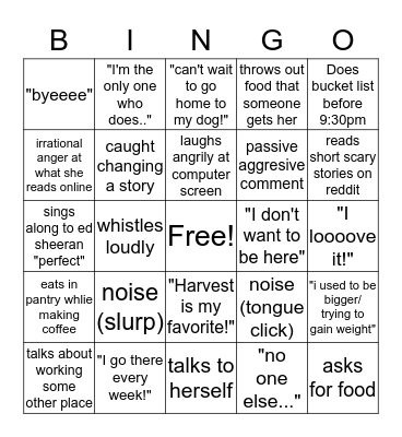 hampton bingo Card