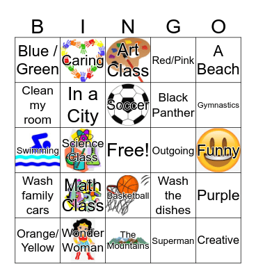 Take Your Children To Work Day Bingo Card
