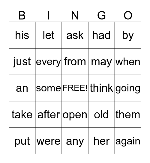 BINGO! Bingo Card