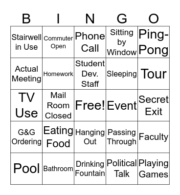 Corum Bingo Card
