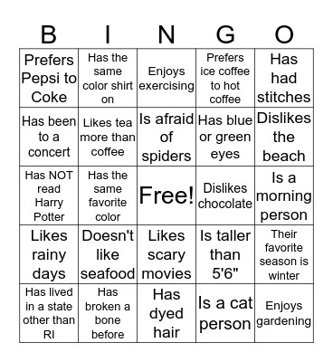FIND SOMEONE WHO... Bingo Card