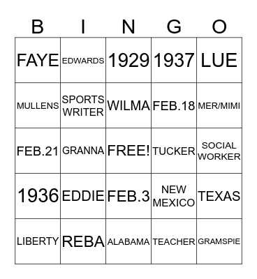 BIRTHDAY BINGO! Bingo Card