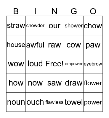 /o/ Bingo Card
