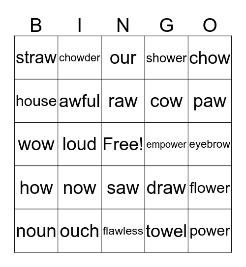 /o/ Bingo Card