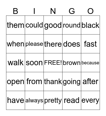 BINGO! Bingo Card